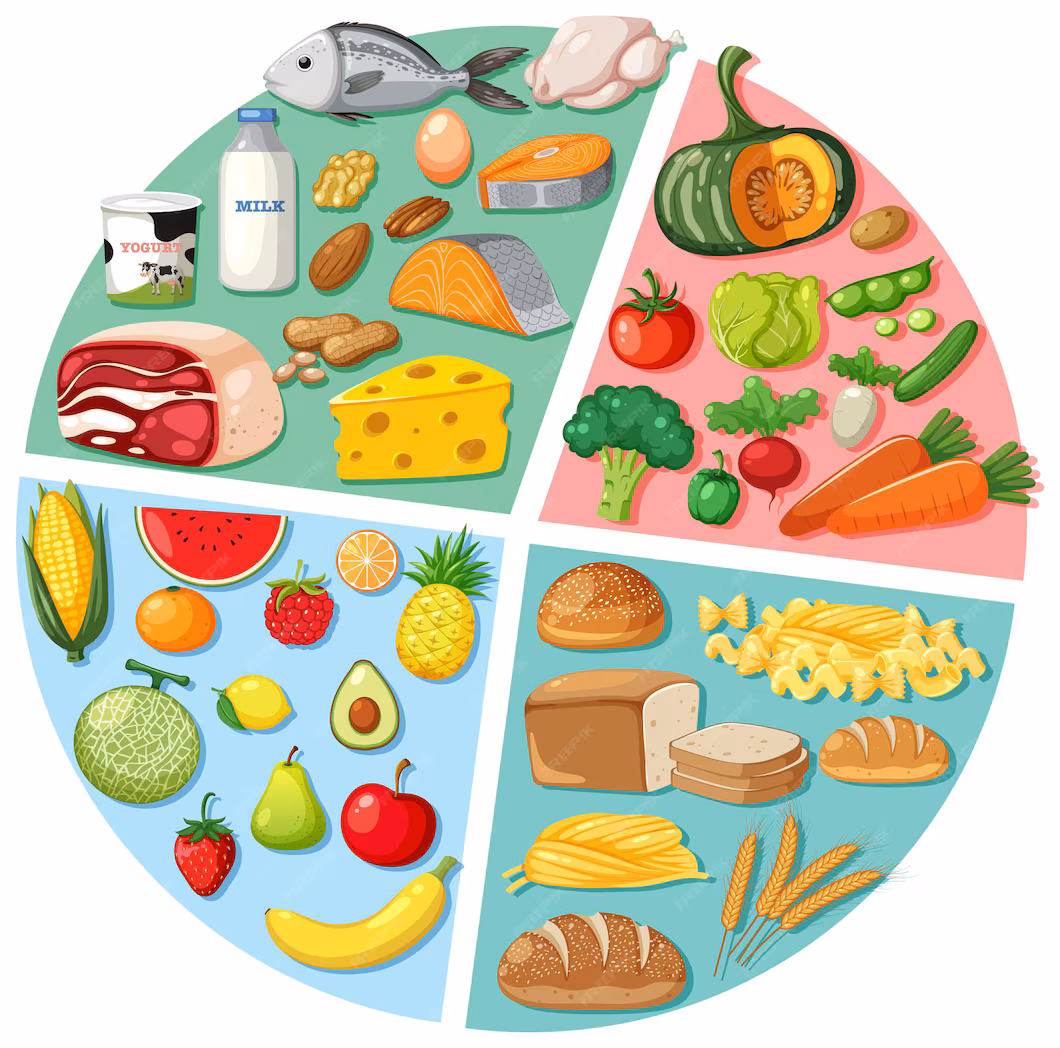 Selection of B12-rich foods including fish, eggs, dairy and fortified plant milk on a kitchen counter