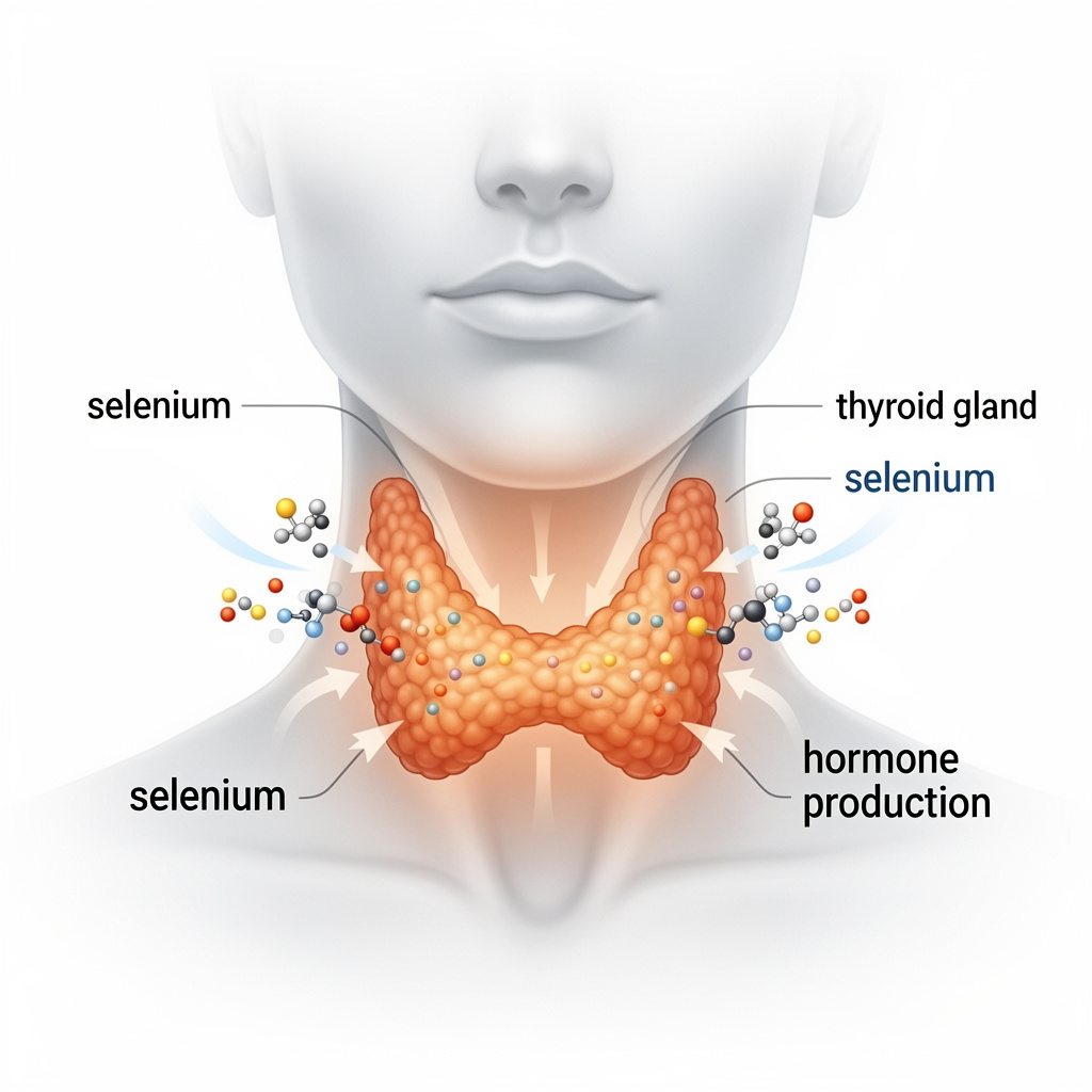 Illustration showing thyroid and immune system support from essential trace minerals