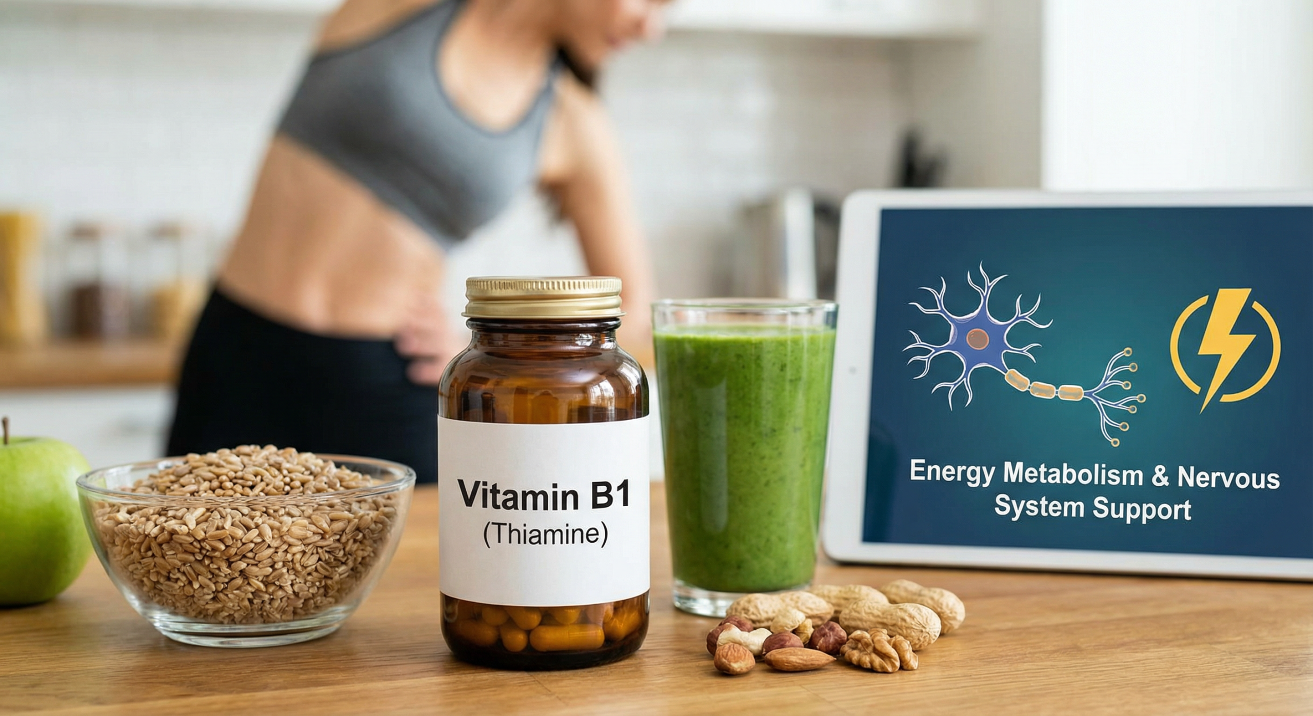 Vitamin B1 benefits for energy metabolism and nervous system function