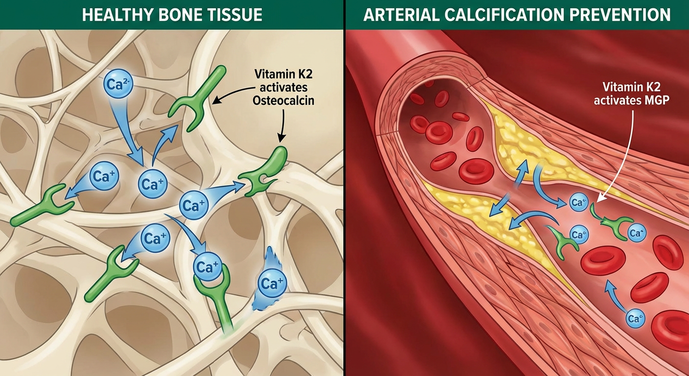 High-quality vitamin K2 supplement bottles with quality certification badges