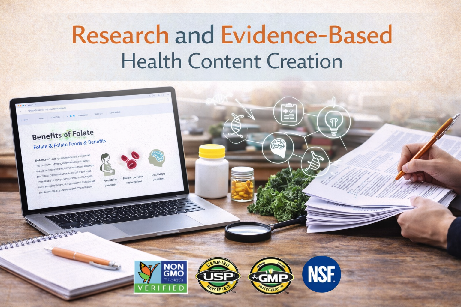 Research and evidence-based health content creation
