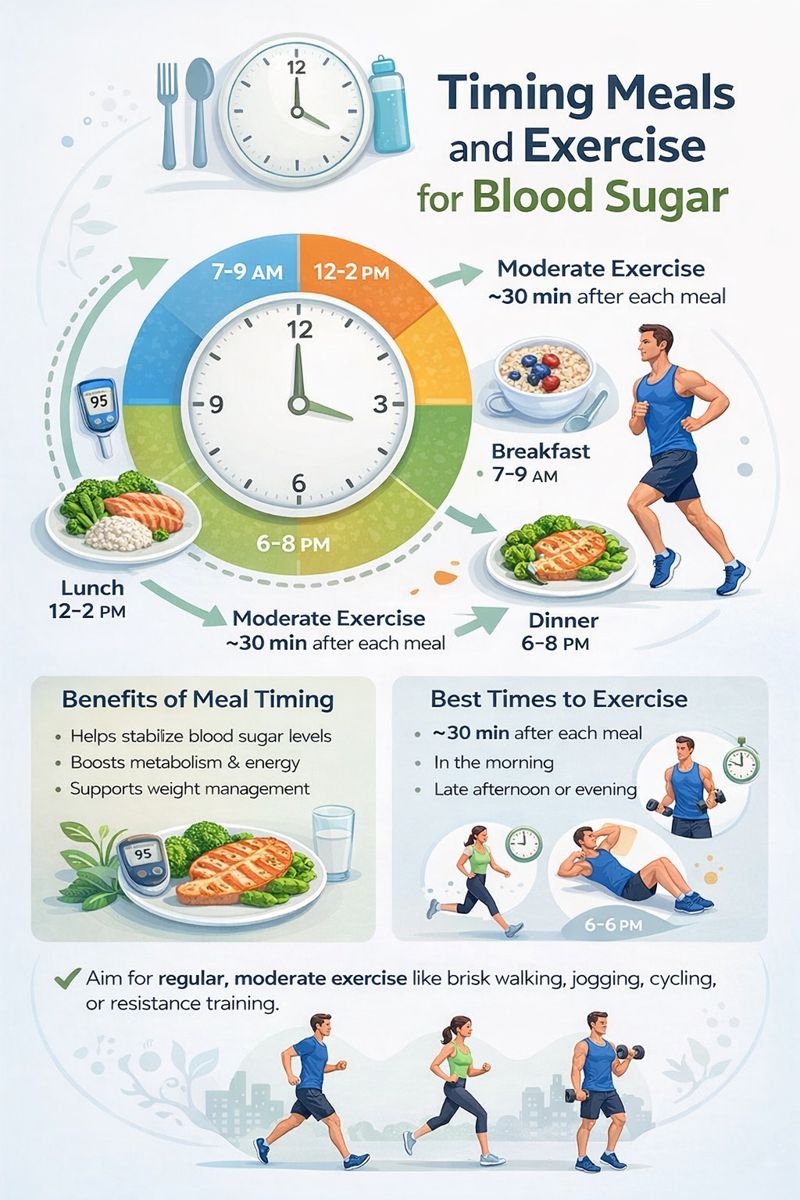 timing meals and exercise for blood sugar