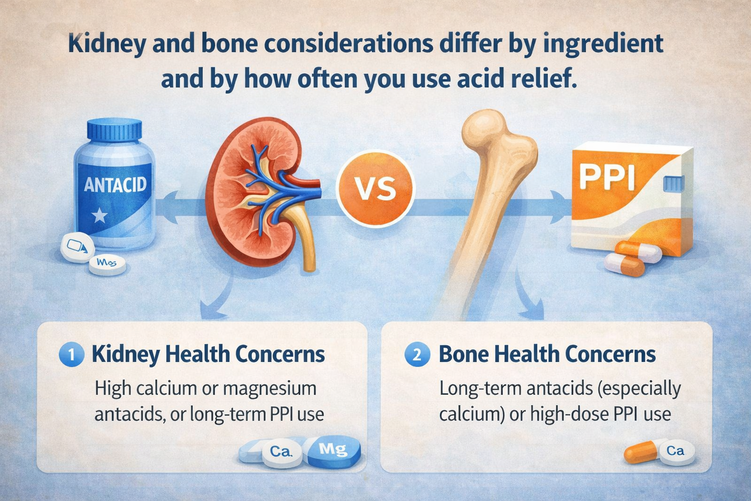 Do antacids affect kidneys and increase osteoporosis risk