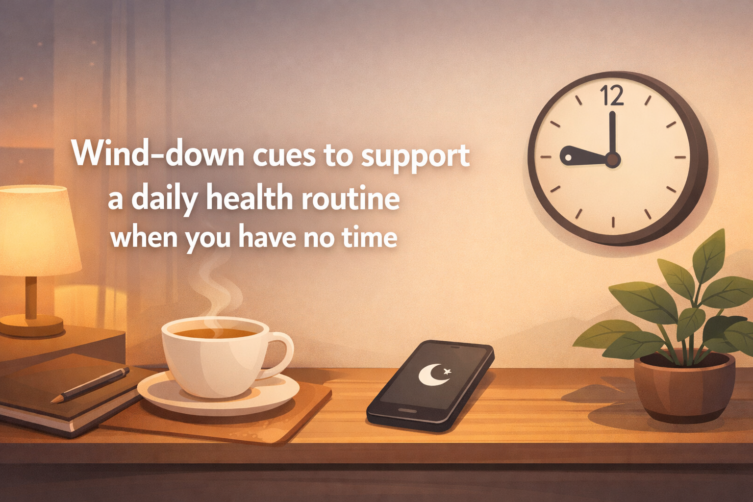 Wind-down cues to support a daily health routine when you have no time