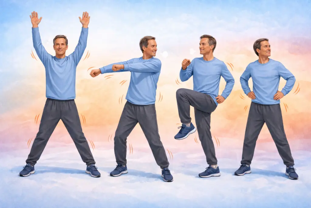 always cold Person performing easy warming poses to increase body temperature quickly