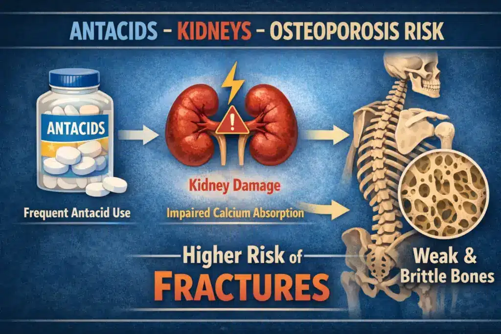 Do Antacids Affect Kidneys and Increase Osteoporosis Risk? Do antacids affect kidneys and increase osteoporosis risk